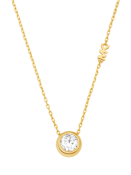 Michael Kors Crystal Pendant Necklace, Gold-tone, Gold-tone