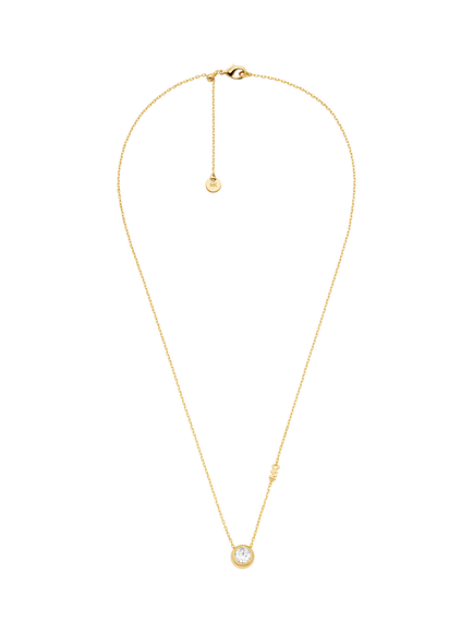 Michael Kors Crystal Pendant Necklace, Gold-tone - view 2, Gold-tone
