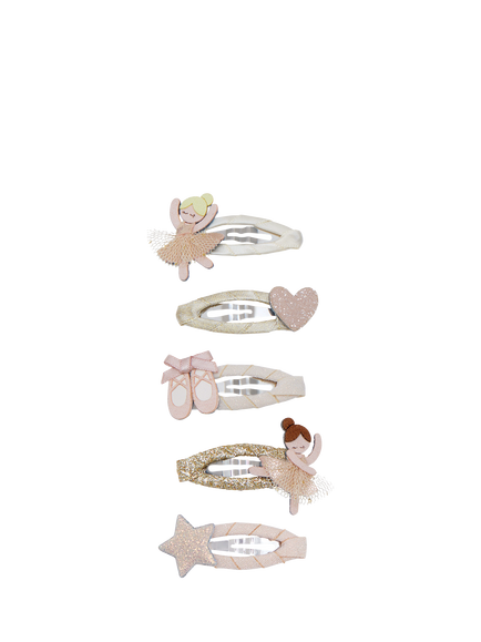 Mimi & Lula Kids' Ballerina Mini Hair Clips, Pack of 5, Neutral, Neutral