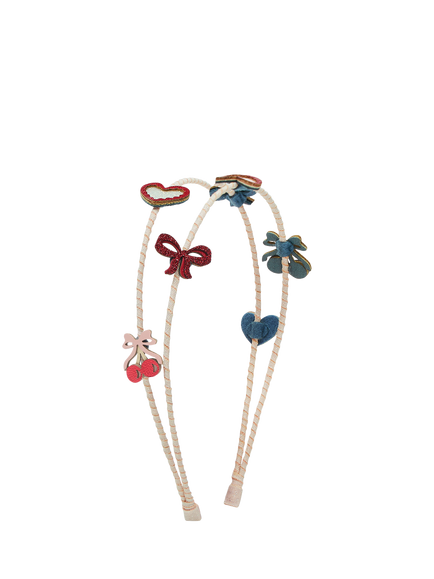 Mimi & Lula Kids' Cherries Double Headband, Pink, Pink