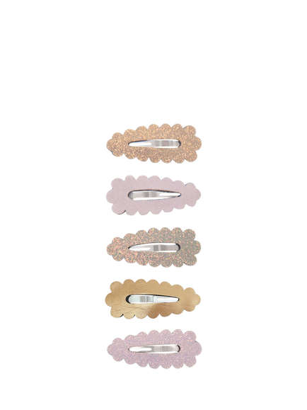 Mimi & Lula Kids' Dreamwish Scallop Hair Clips, Pack of 5, Pastels, Pastels