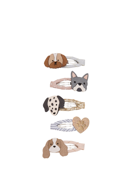 Mimi & Lula Kids' Puppy Love Mini Hair Clips, Pack of 5, Neutral, Neutral