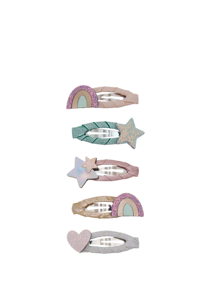 Mimi & Lula Kids' Rainbow Mini Hair Clips, Pack of 6, Pastels, Pastels