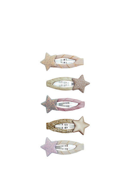 Mimi & Lula Kids' Stellina Mini Hair Clips, Pack of 5, Shimmer, Shimmer