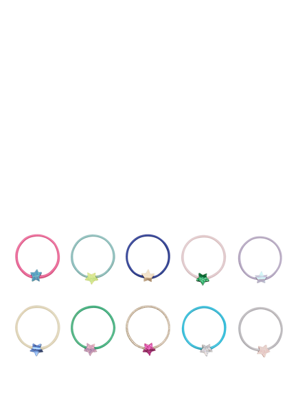 Mimi & Lula Kids' Teeny Weeny Star Hair Ties, Bright Multi, Bright Multi