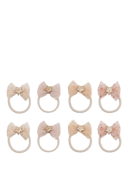 Mimi & Lula Kids' Tutu Bow Mini Hair Ties, Pack of 6, Neutral, Neutral