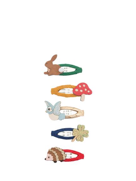Mimi & Lula Kids' Woodland Pals Hair Clips, Pack of 5, Multi, Multi
