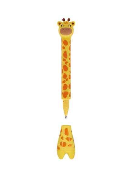 Legami Giraffe Ballpoint Pen with Base, Yellow/Multi - view 2, Yellow/Multi