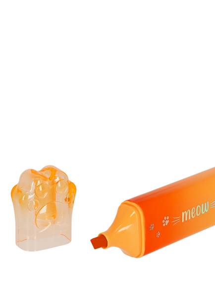 Legami Meow Highlighter Pen, Orange/Multi - view 2, Orange/Multi