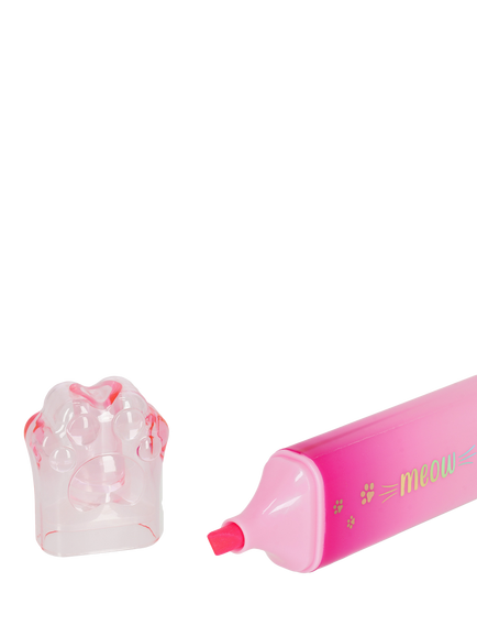 Legami Meow Highlighter Pen, Pink/Multi - view 2, Pink/Multi