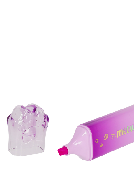 Legami Meow Highlighter Pen, Purple/Multi - view 2, Purple/Multi