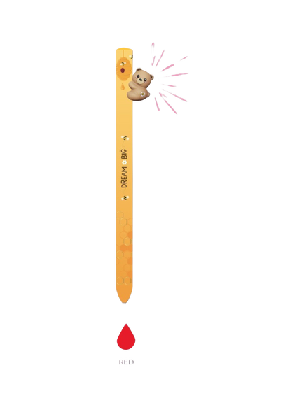 Legami Teddy 'Dream Big' Retractable Ballpoint Pen, Red Ink, Orange Multi Orange