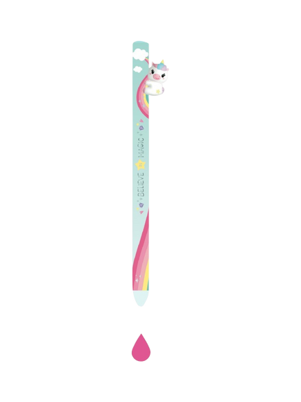 Legami Unicorn 'Believe in Magic' Retractable Ballpoint Pen, Pink Ink, Pink Multi Pink