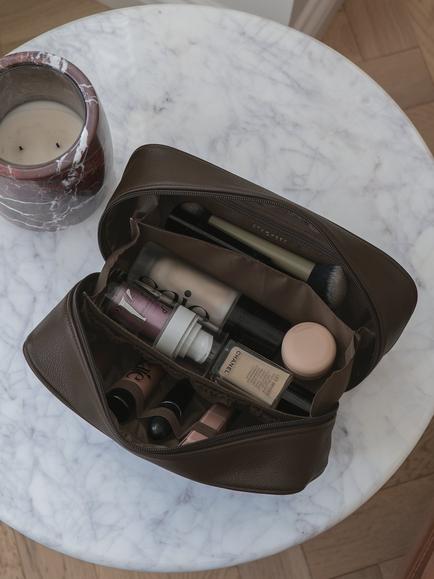 Stackers Makeup Bag, Faux Suede Two Tone - view 2, Two Tone