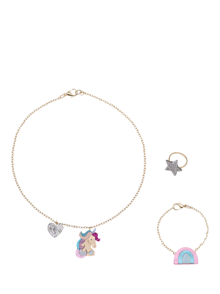 Mimi & Lula Kids' Unicornland Necklace with Bracelet & Ring Set, Multi, Multi