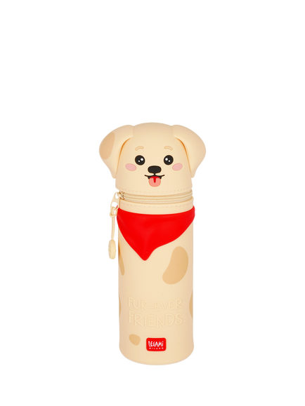Legami Kawaii Golden Retriever 'Fur-ever Friends' 2-in-1 Soft Silicone Pencil Case, Multi Multi