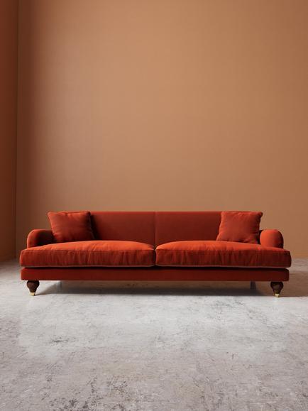 Swoon Chorley Large 3 Seater Sofa - view 2, Crushed Velvet Harissa