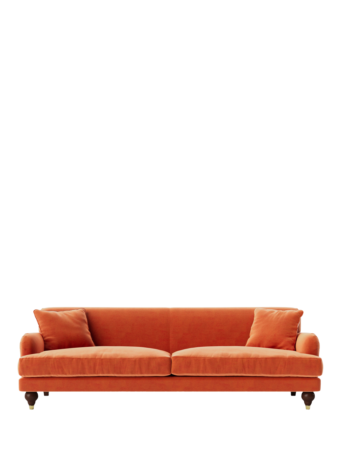 Chorley Range, Swoon Chorley Large 3 Seater Sofa, Easy Velvet Burnt Orange