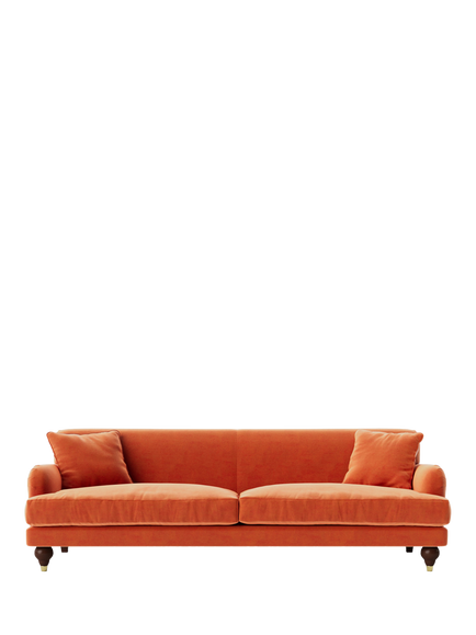 Swoon Chorley Large 3 Seater Sofa, Easy Velvet Burnt Orange