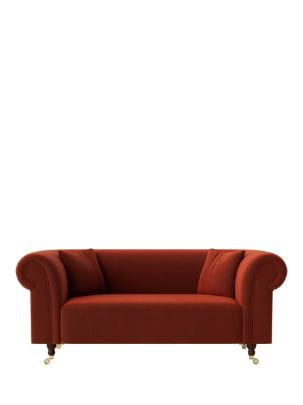 Swoon Durham Medium 2 Seater Sofa, Crushed Velvet Harissa