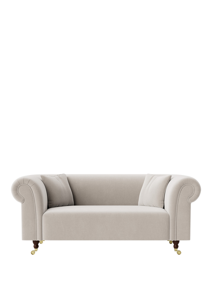 Swoon Durham Medium 2 Seater Sofa, Crushed Velvet Ecru