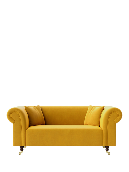 Swoon Durham Medium 2 Seater Sofa, Easy Velvet Turmeric
