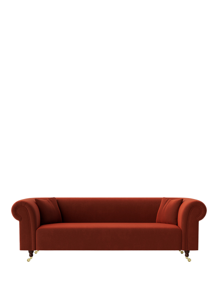 Swoon Durham Large 3 Seater Sofa, Crushed Velvet Harissa