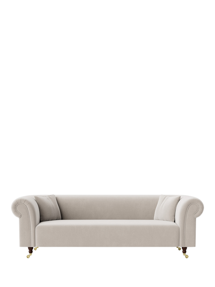 Swoon Durham Large 3 Seater Sofa, Crushed Velvet Ecru