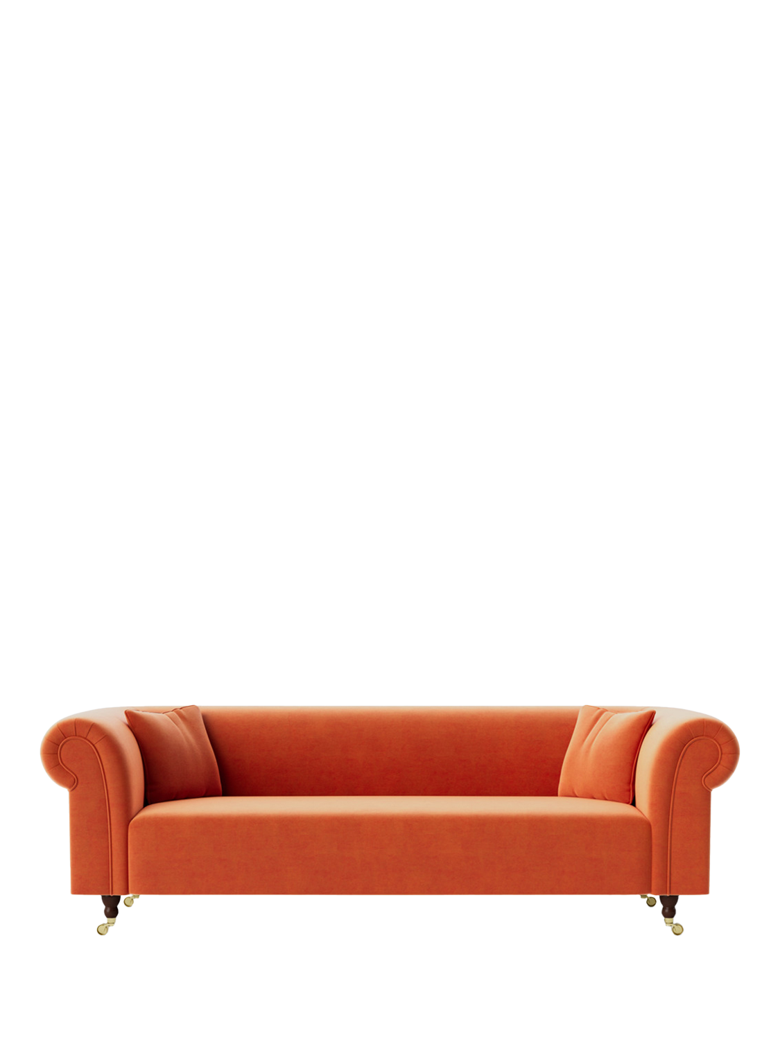 Durham Range, Swoon Durham Large 3 Seater Sofa, Easy Velvet Burnt Orange
