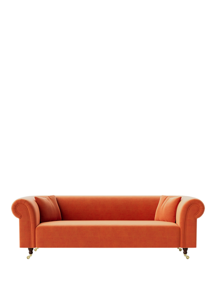 Swoon Durham Large 3 Seater Sofa, Easy Velvet Burnt Orange