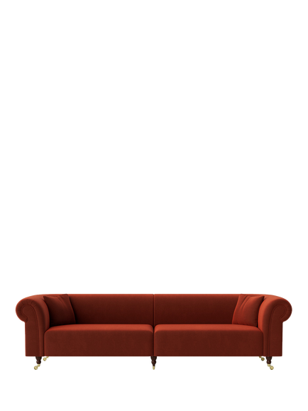 Swoon Durham Grand 4 Seater Sofa, Crushed Velvet Harissa