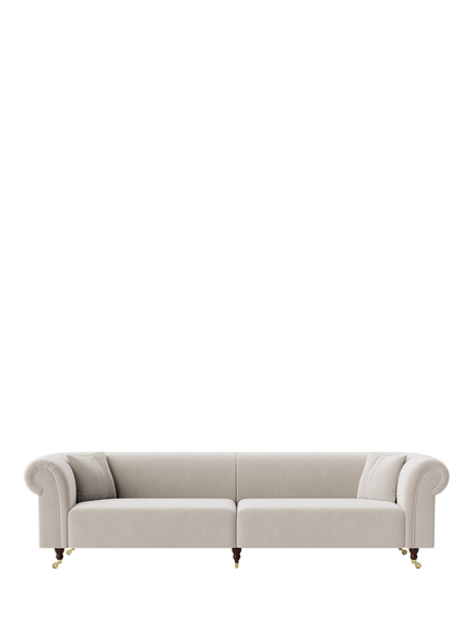 Swoon Durham Grand 4 Seater Sofa, Crushed Velvet Ecru