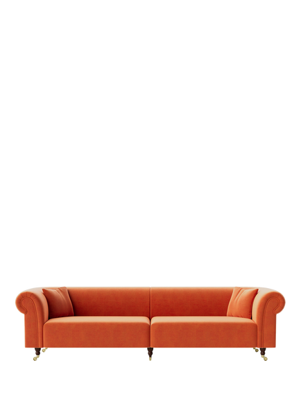 Swoon Durham Grand 4 Seater Sofa, Easy Velvet Burnt Orange