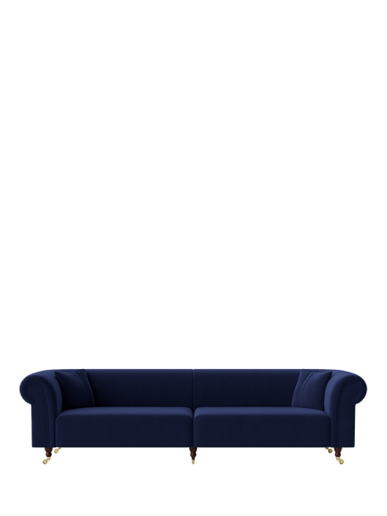 Swoon Durham Grand 4 Seater Sofa, Easy Velvet Ink