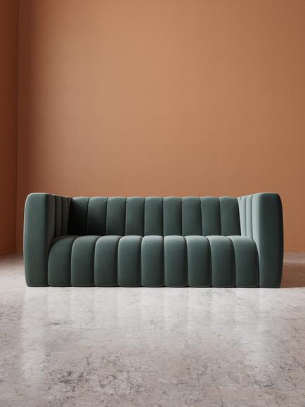 Swoon Duxford Large 3 Seater Sofa - view 2, Crushed Velvet Hydro