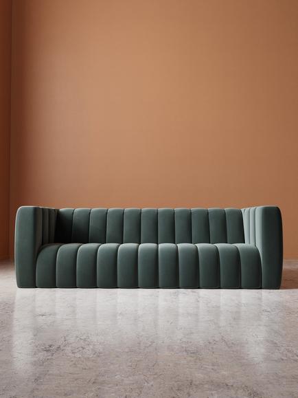 Swoon Duxford Grand 4 Seater Sofa - view 2, Crushed Velvet Hydro