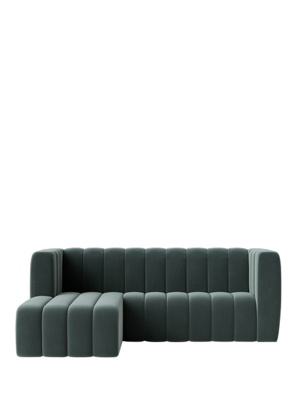 Swoon Duxford Large 3 Seater LHF Corner End Sofa, Crushed Velvet Hydro