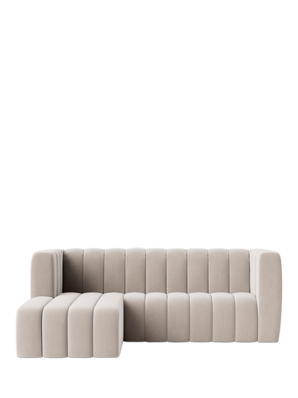 Swoon Duxford Large 3 Seater LHF Corner End Sofa, Crushed Velvet Ecru