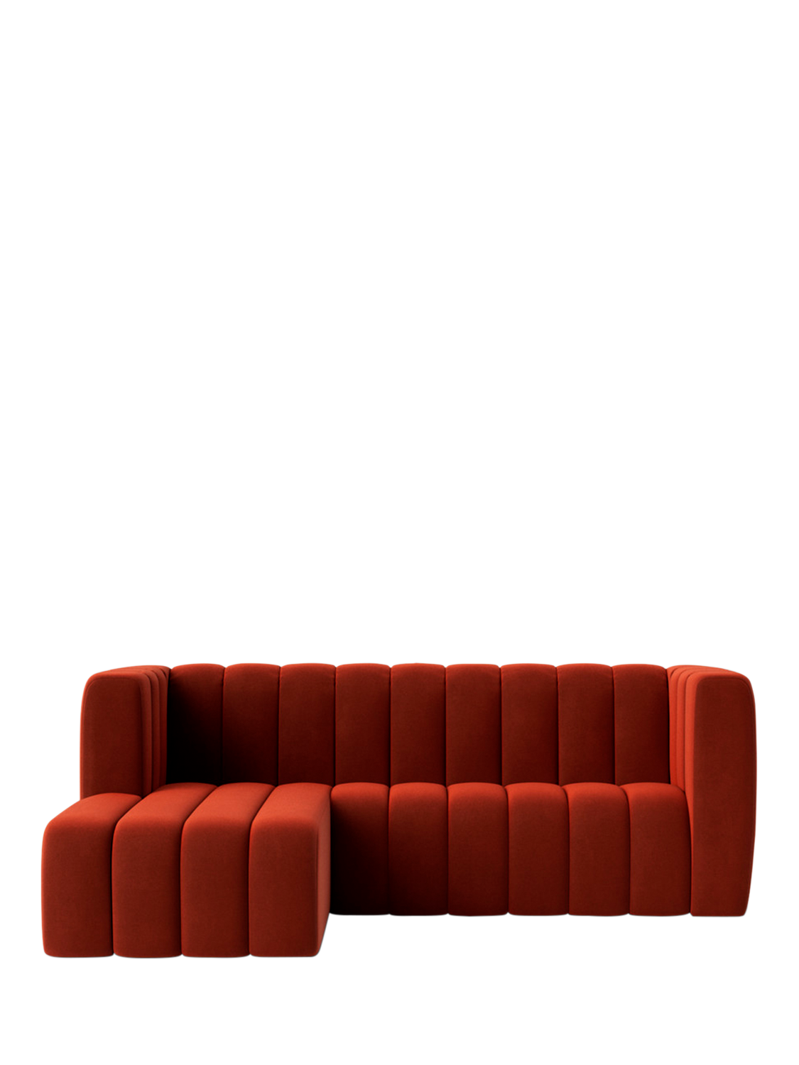 Duxford Range, Swoon Duxford Large 3 Seater LHF Corner End Sofa, Crushed Velvet Harissa