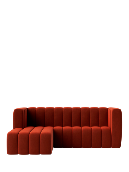 Swoon Duxford Large 3 Seater LHF Corner End Sofa, Crushed Velvet Harissa