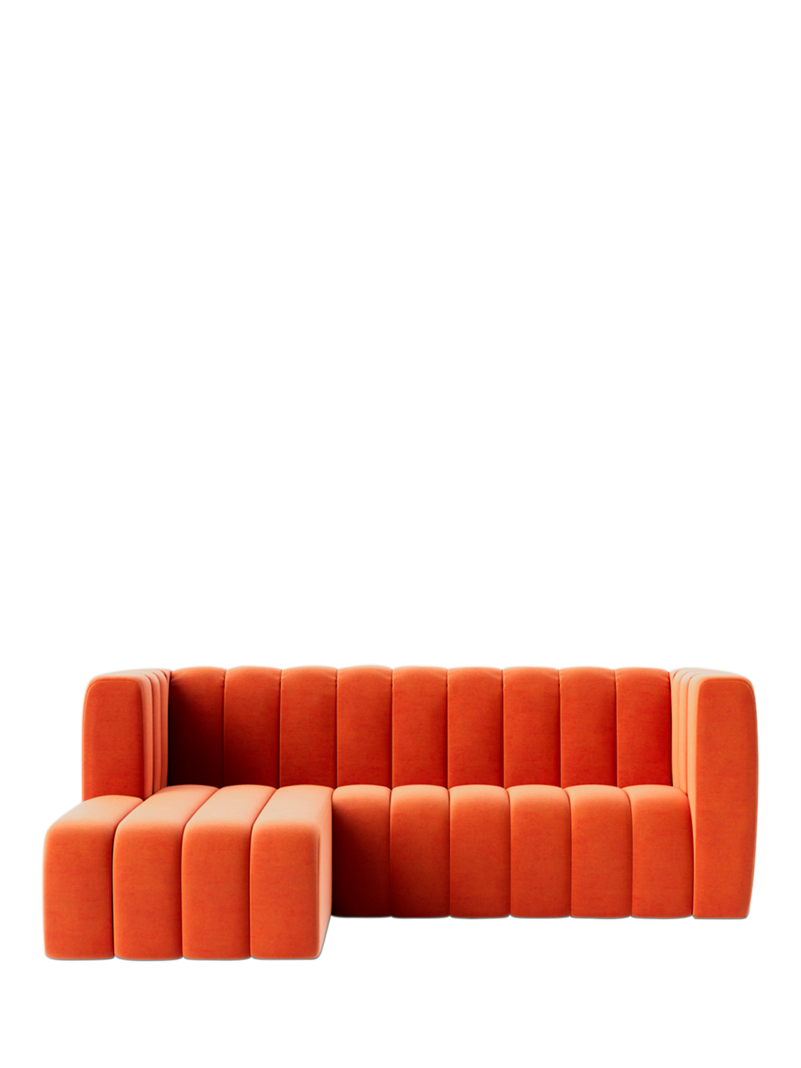 Duxford Range, Swoon Duxford Large 3 Seater LHF Corner End Sofa, Easy Velvet Burnt Orange