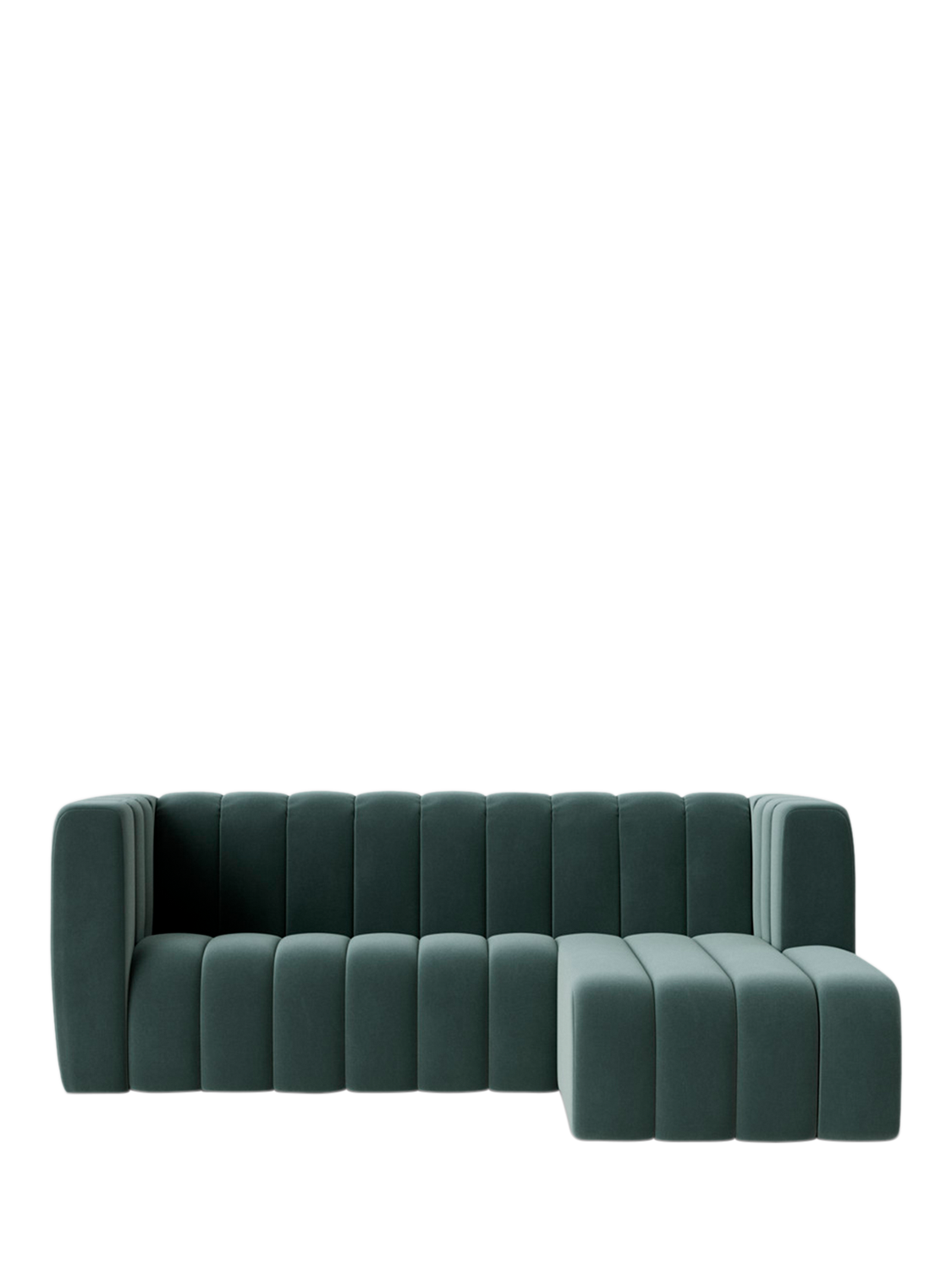 Duxford Range, Swoon Duxford Large 3 Seater RHF Corner End Sofa, Crushed Velvet Hydro