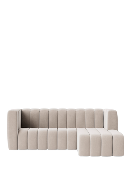 Swoon Duxford Large 3 Seater RHF Corner End Sofa, Crushed Velvet Ecru