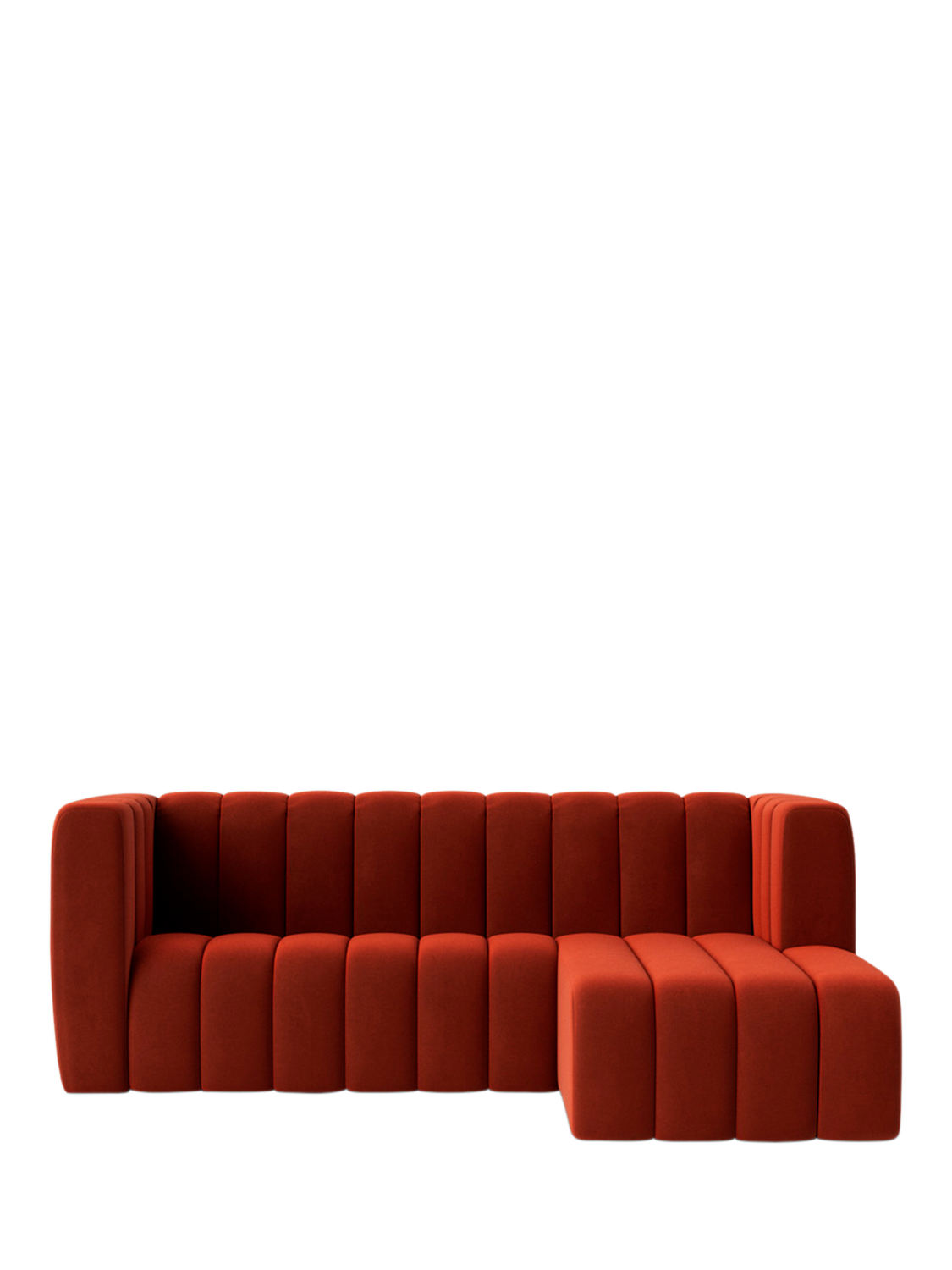 Duxford Range, Swoon Duxford Large 3 Seater RHF Corner End Sofa, Crushed Velvet Harissa