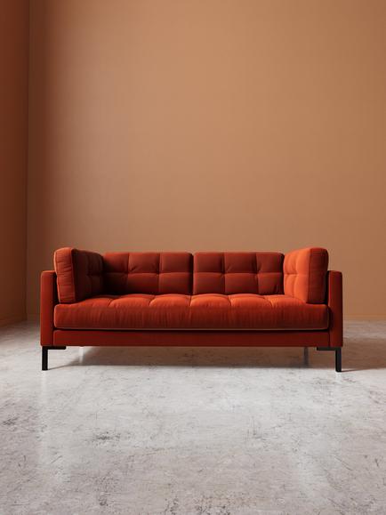 Swoon Landau Medium 2 Seater Sofa - view 2, Crushed Velvet Harissa