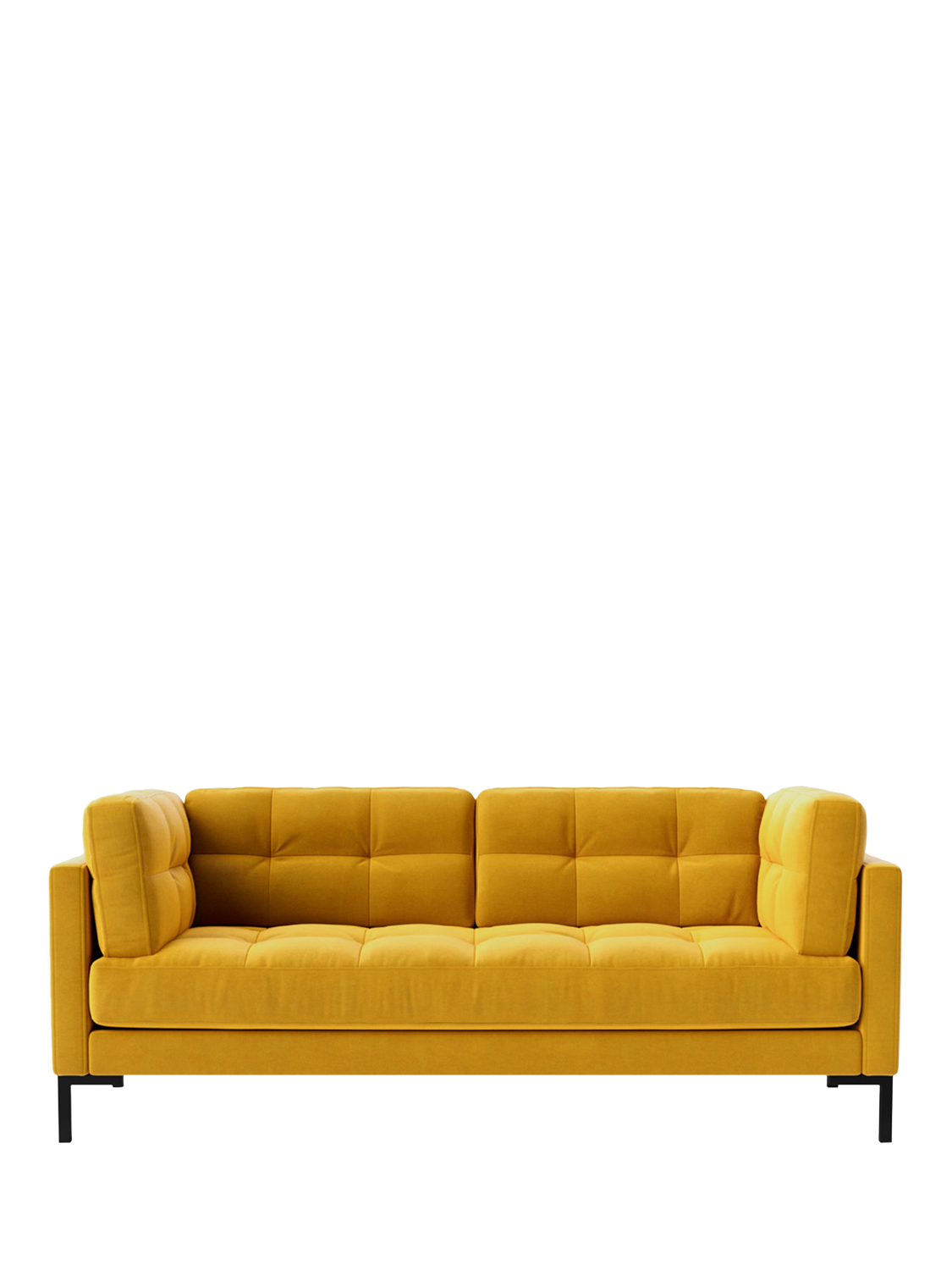 Landau Range, Swoon Landau Medium 2 Seater Sofa, Easy Velvet Turmeric