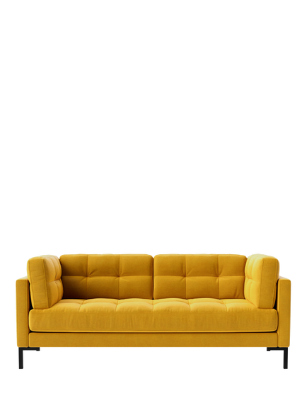 Swoon Landau Medium 2 Seater Sofa, Easy Velvet Turmeric