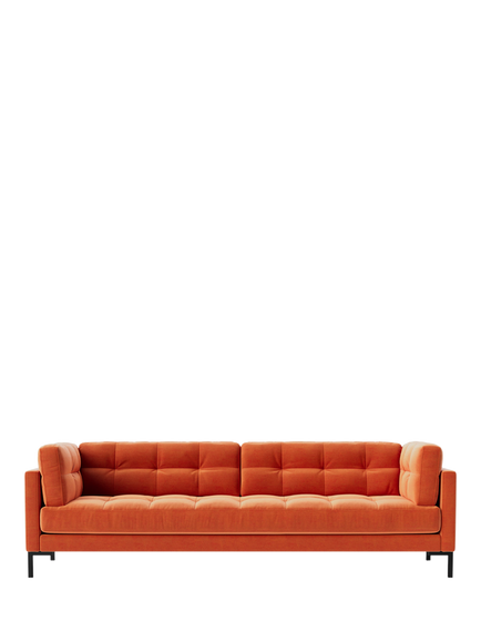 Swoon Landau Large 3 Seater Sofa, Easy Velvet Burnt Orange