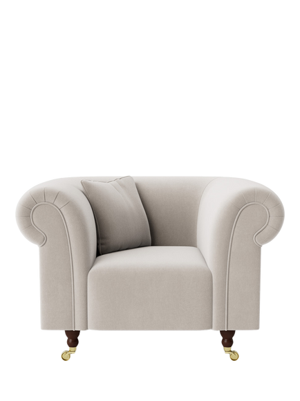 Swoon Durham Armchair, Crushed Velvet Ecru