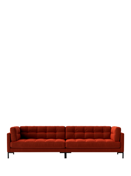 Swoon Landau Grand 4 Seater Sofa, Crushed Velvet Harissa